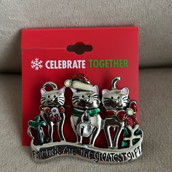 Kohls Jewelry Nwt Cats Christmas Brooch Poshmark